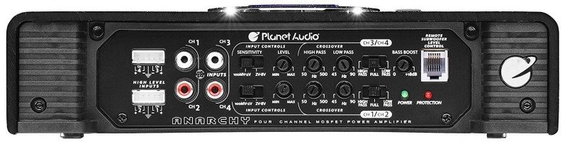 Planet Audio AC1600.4 amp end view