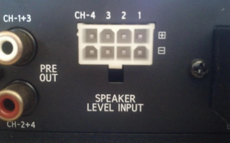 Car amplifier speaker level input example