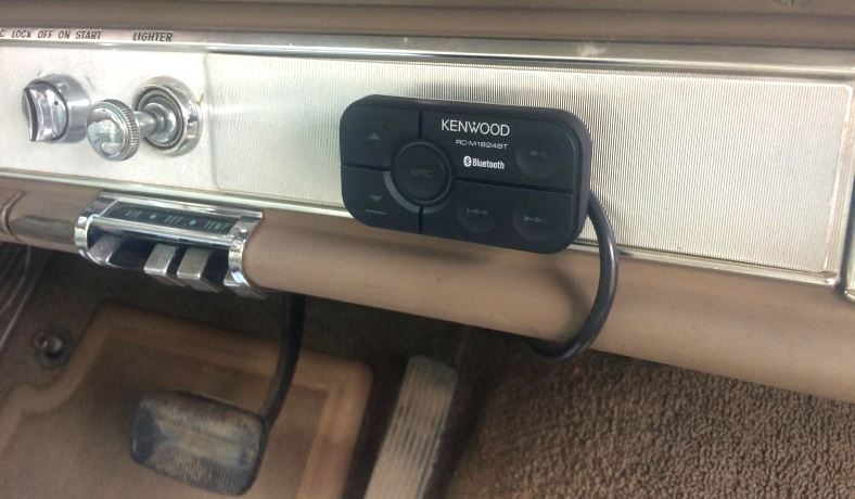 Image of marine amp with Bluetooth in classic car