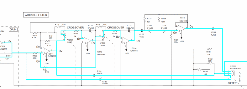 Alpine car amp electronic crossover schematic exmaple