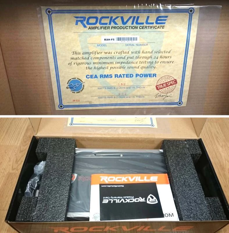 Image showing unboxing the Rockville RXH-F5 amplifier