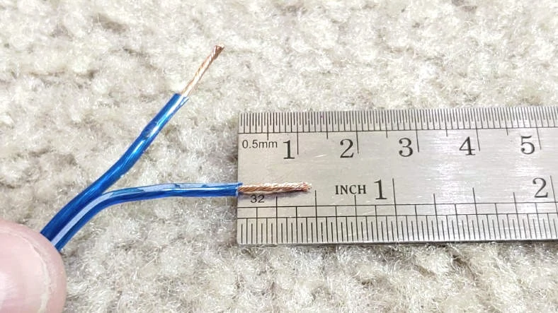 Image showing ruler next to 1/2 inch stripped wire