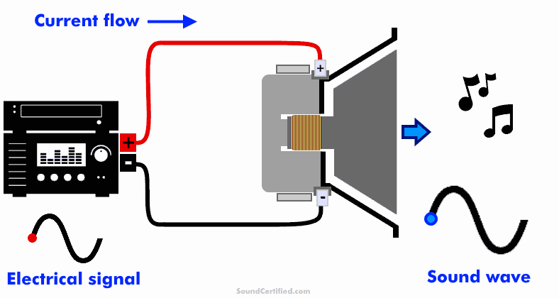How do speakers work animated diagram image GIF
