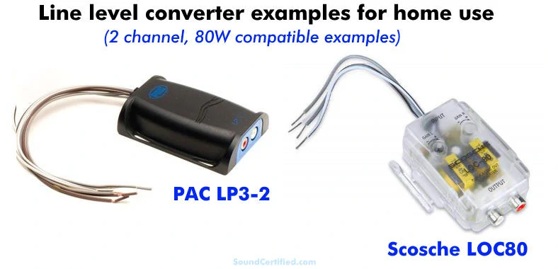 Image showing examples of line level RCA converters