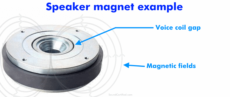 Labeled example of a speaker magnet