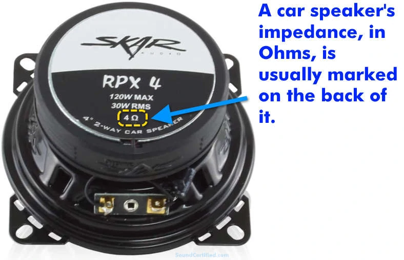 Car speaker impedance example
