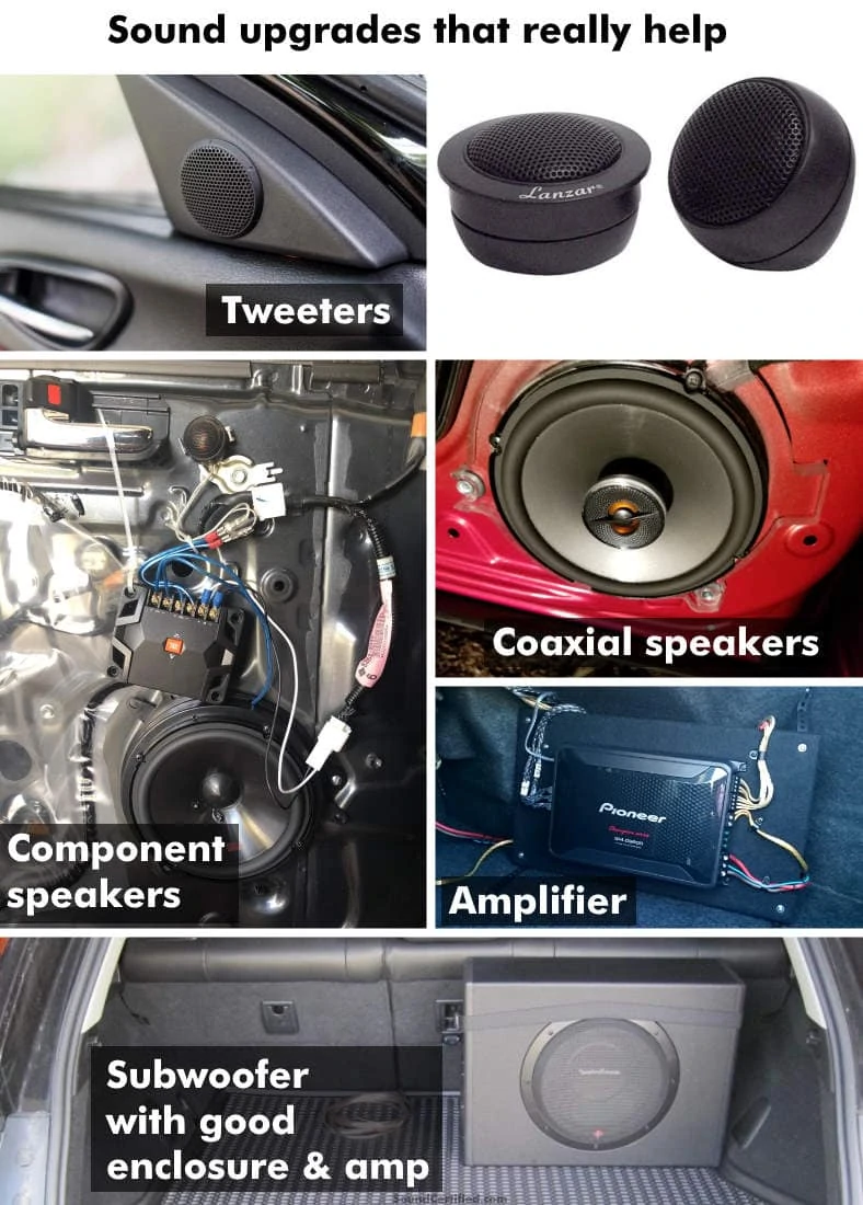 Examples of recommended car audio upgrades for better sound