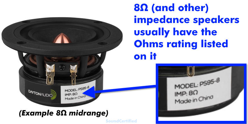 illustrated example of an 8 ohm impedance speaker
