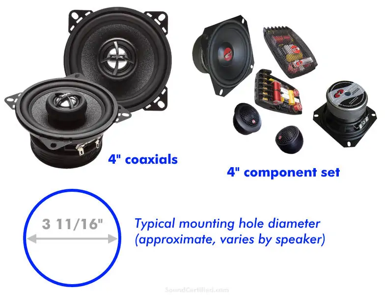 4 inch car speaker example image with notes