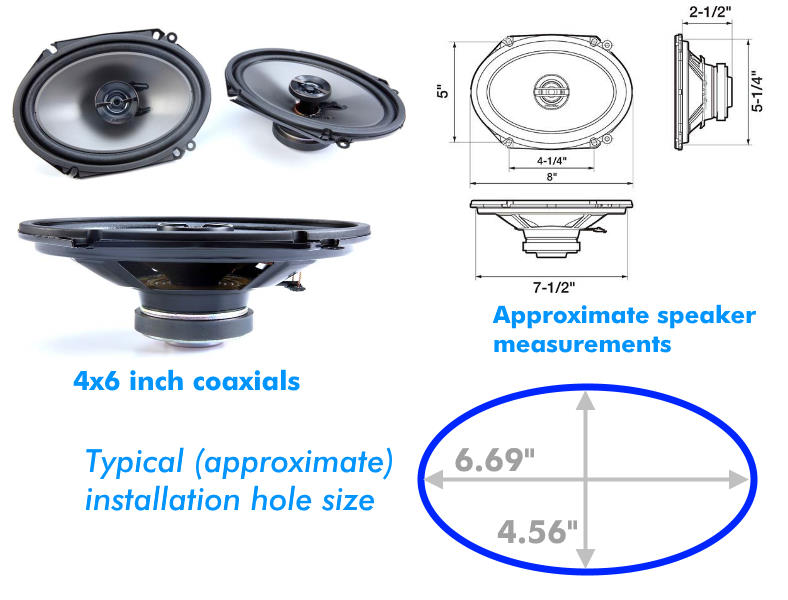 5x7 inch car speaker example with measurements