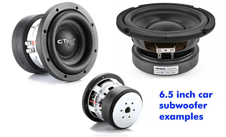 6.5 inch car subwoofer and woofer examples