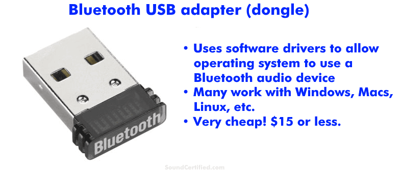 ejemplo de un dongle adaptador USB Bluetooth