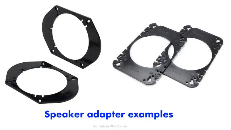 image showing examples of car speaker installation adapters for changing speaker size