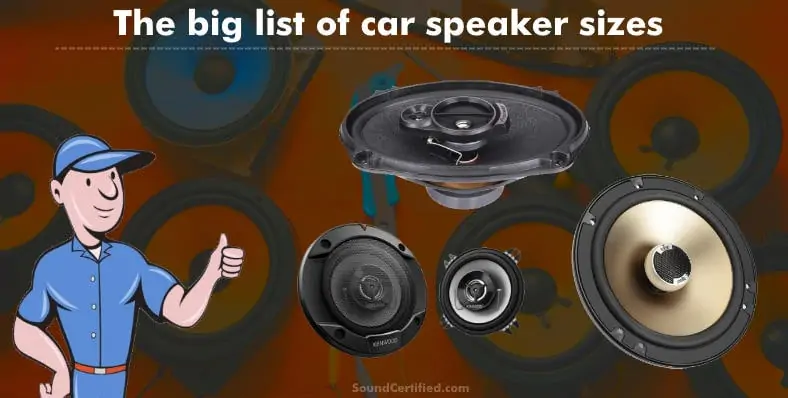 List of car speaker sizes section image