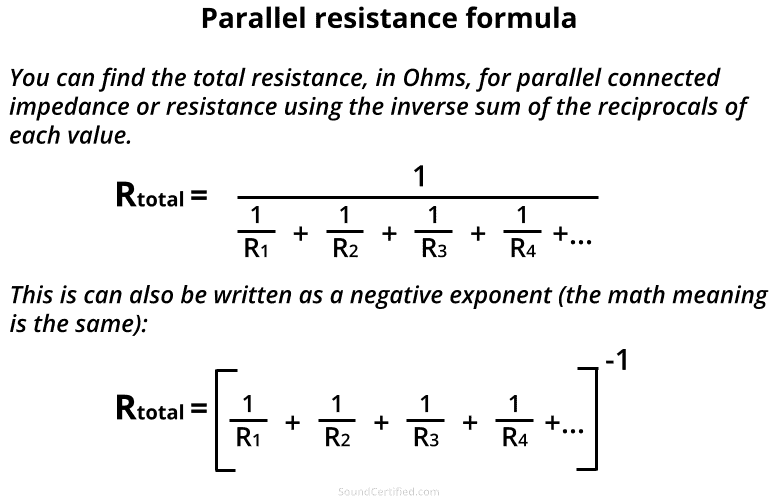 parallel resistance formula diagram
