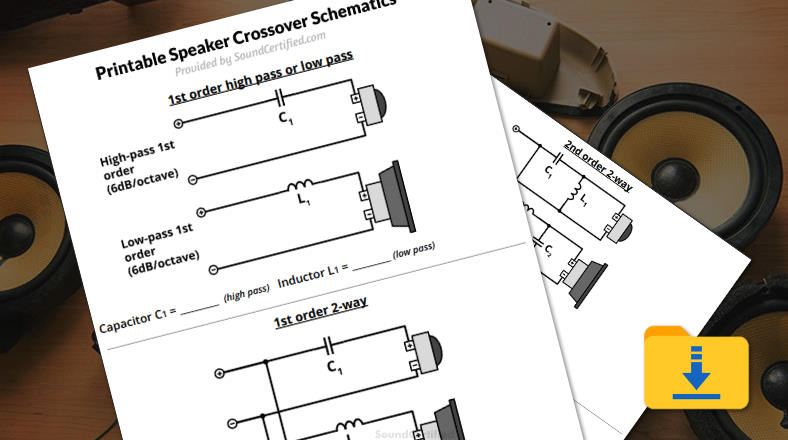 speaker crossover schematic printout PDF image