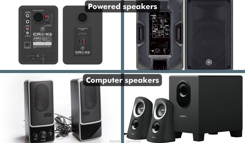 computer speaker and powered speaker examples